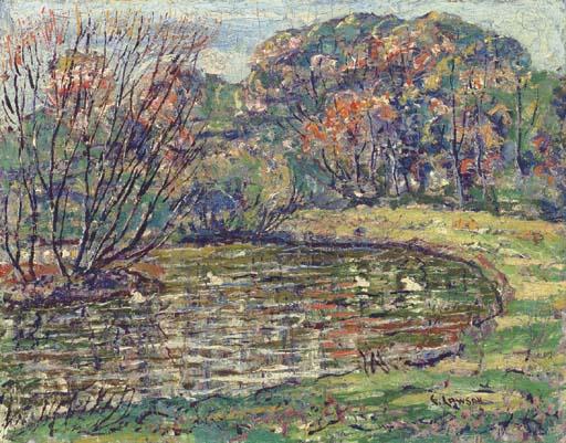 WikiOO.org - Εγκυκλοπαίδεια Καλών Τεχνών - Ζωγραφική, έργα τέχνης Ernest Lawson - Autumn Pond