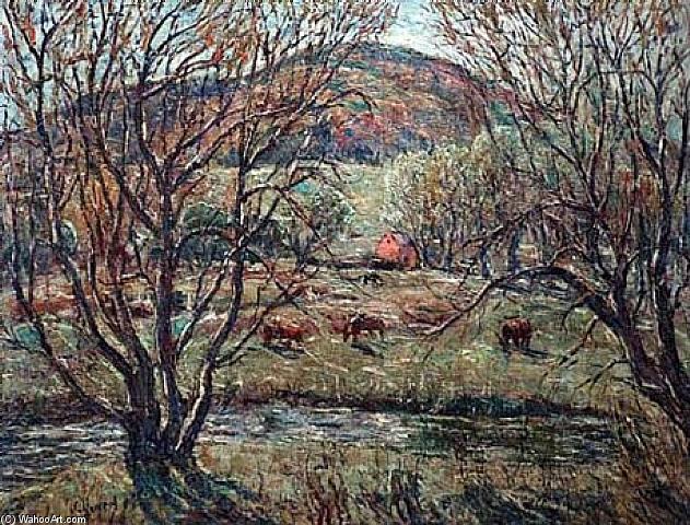 Wikioo.org - The Encyclopedia of Fine Arts - Painting, Artwork by Ernest Lawson - Autumn, Norfolk Meadows, Connecticut
