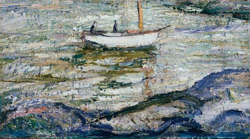 Wikioo.org - The Encyclopedia of Fine Arts - Painting, Artwork by Ernest Lawson - Boat on a Lake