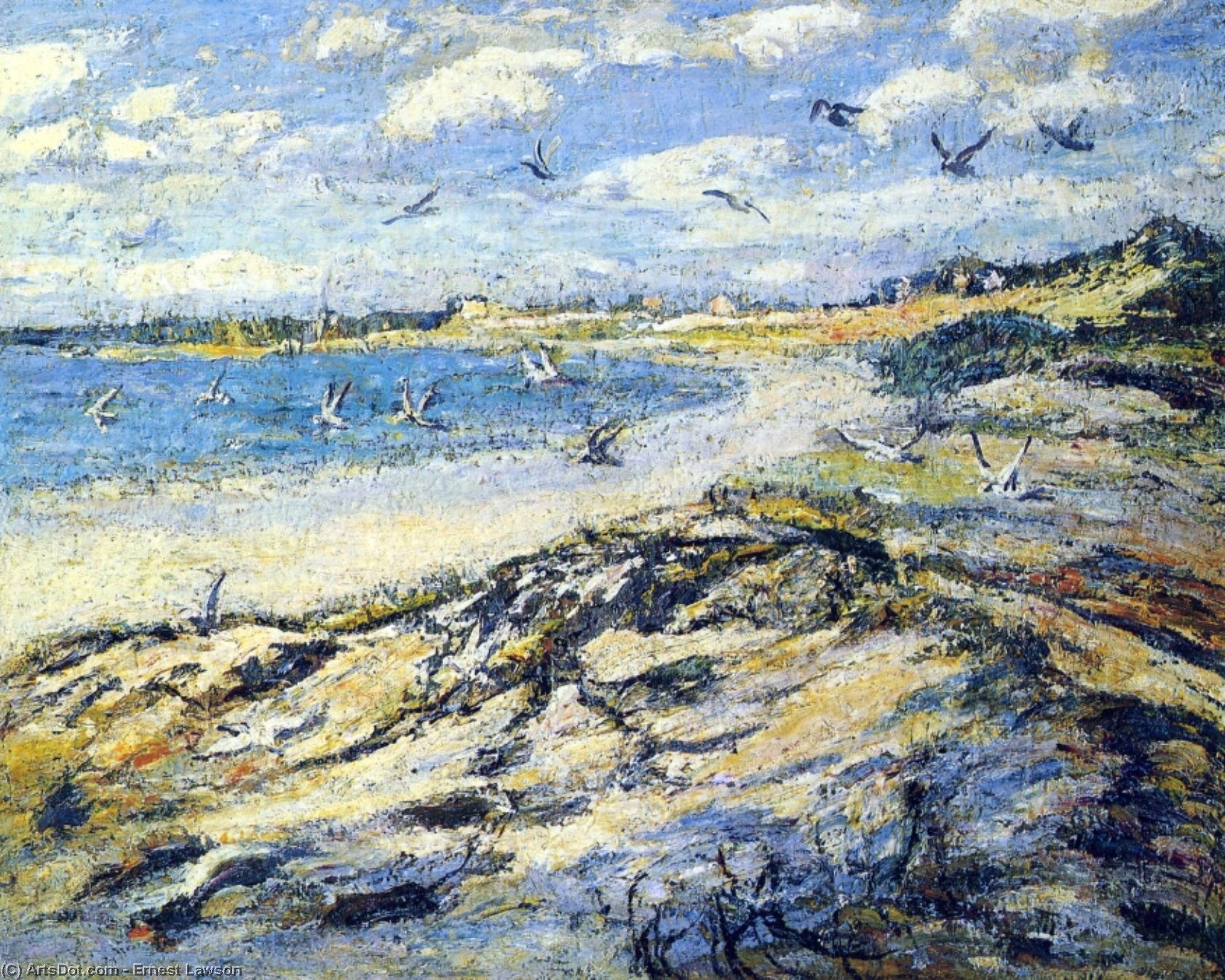Wikioo.org - The Encyclopedia of Fine Arts - Painting, Artwork by Ernest Lawson - Cape Code Beach