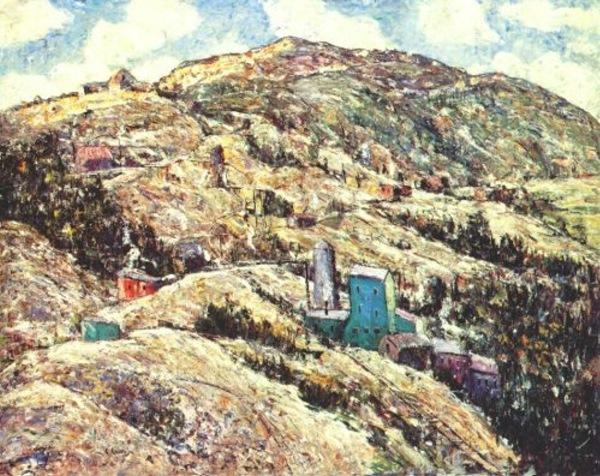 Wikioo.org - The Encyclopedia of Fine Arts - Painting, Artwork by Ernest Lawson - Gold Mining, Cripple Creek