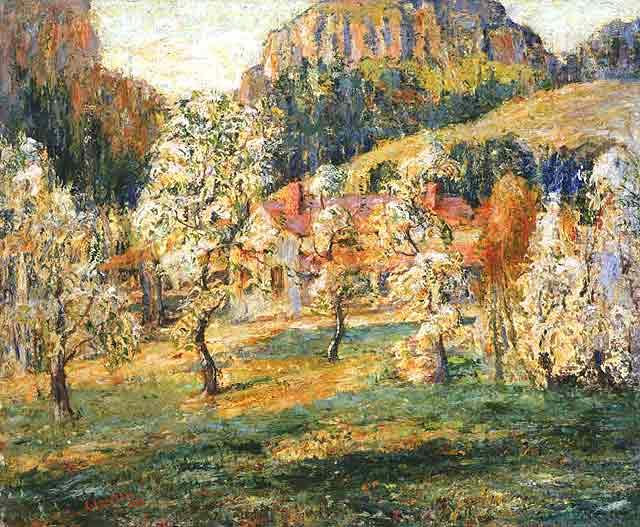 WikiOO.org - Енциклопедия за изящни изкуства - Живопис, Произведения на изкуството Ernest Lawson - May in the Mountains 1