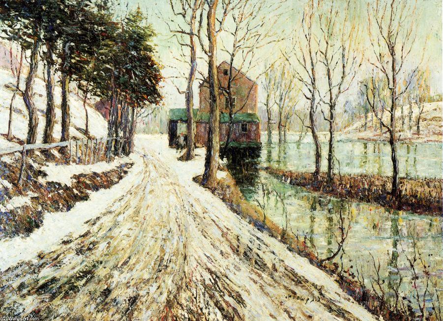 Wikioo.org - The Encyclopedia of Fine Arts - Painting, Artwork by Ernest Lawson - Melting Snow