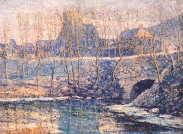 Wikioo.org - The Encyclopedia of Fine Arts - Painting, Artwork by Ernest Lawson - Misty Day in March