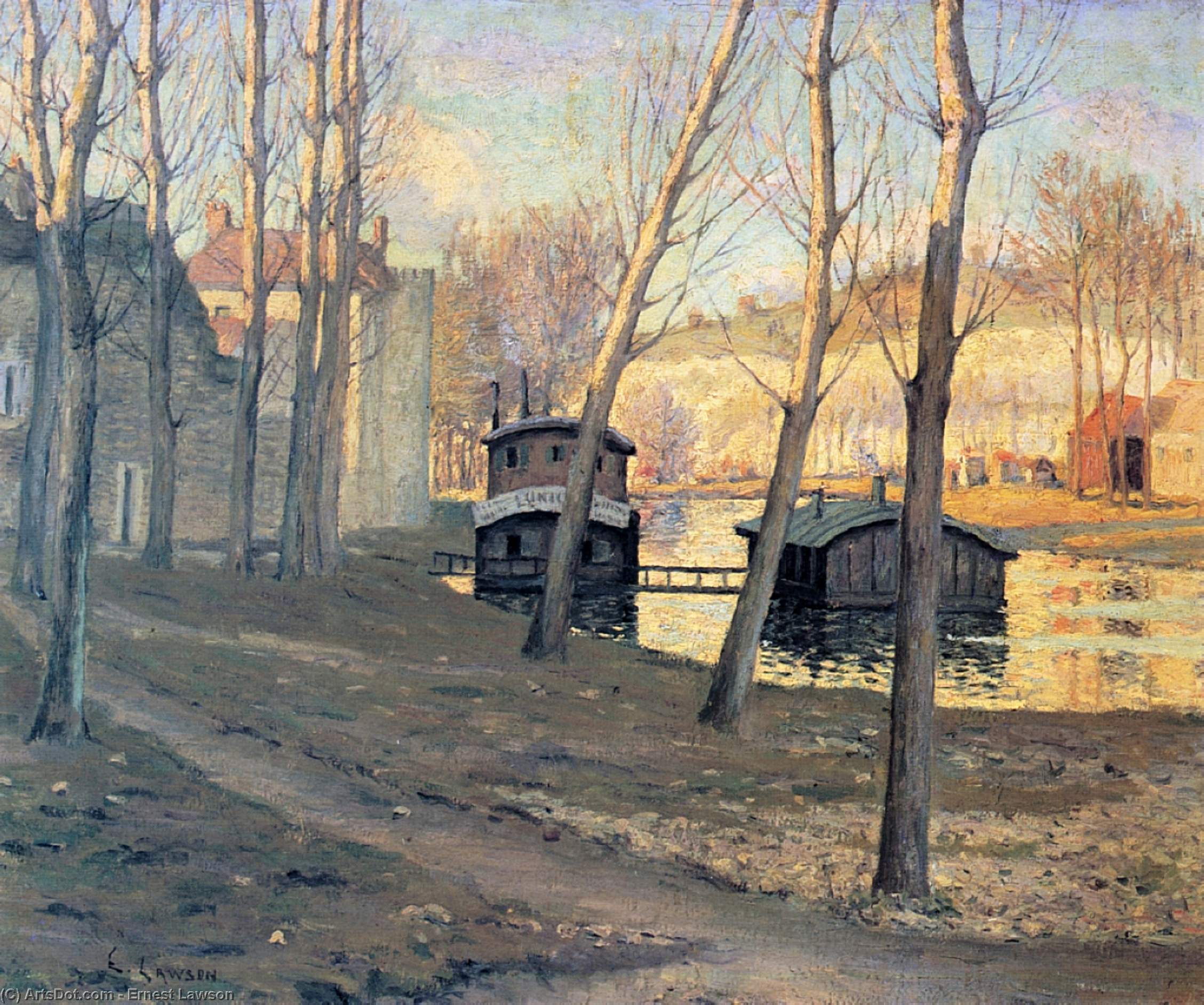 Wikioo.org - The Encyclopedia of Fine Arts - Painting, Artwork by Ernest Lawson - Moret-sur-Loing
