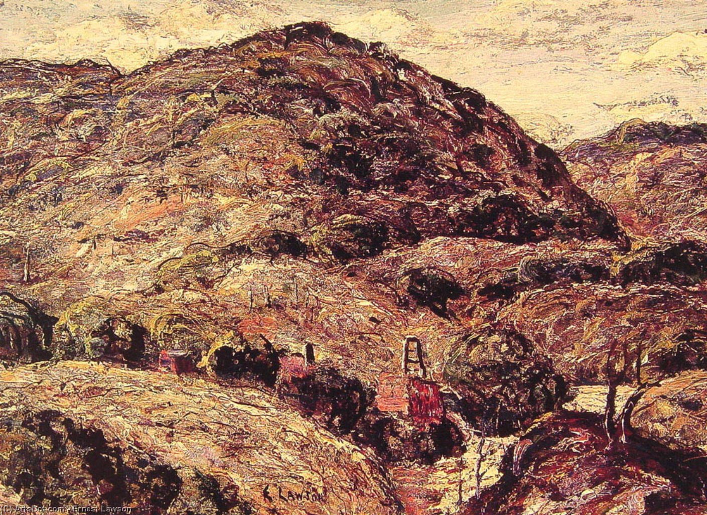 Wikioo.org – La Enciclopedia de las Bellas Artes - Pintura, Obras de arte de Ernest Lawson - paisaje de montaña