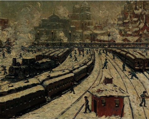 Wikioo.org - The Encyclopedia of Fine Arts - Painting, Artwork by Ernest Lawson - Old Grand Central
