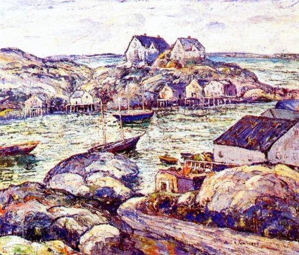 Wikioo.org - The Encyclopedia of Fine Arts - Painting, Artwork by Ernest Lawson - Peggy's Cove, Nova Scotia