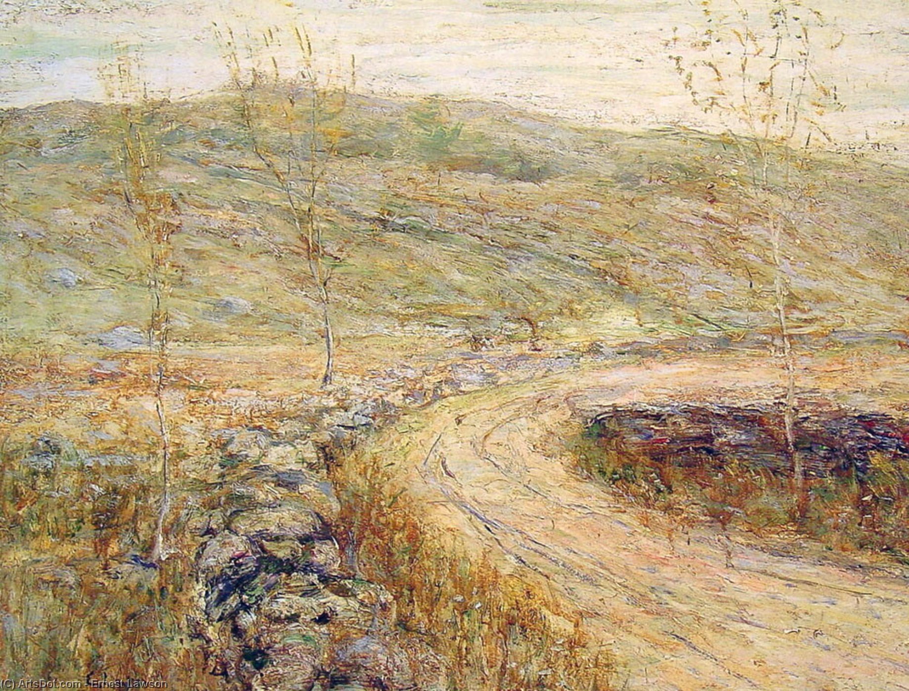 Wikioo.org - The Encyclopedia of Fine Arts - Painting, Artwork by Ernest Lawson - Road in Spring