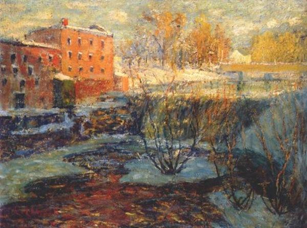 Wikioo.org - The Encyclopedia of Fine Arts - Painting, Artwork by Ernest Lawson - The Red Mill