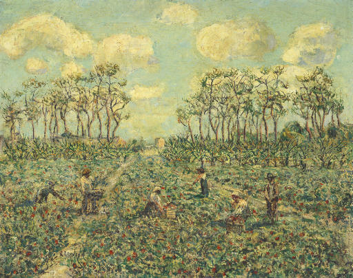 Wikioo.org - The Encyclopedia of Fine Arts - Painting, Artwork by Ernest Lawson - Tomato Patch, Florida