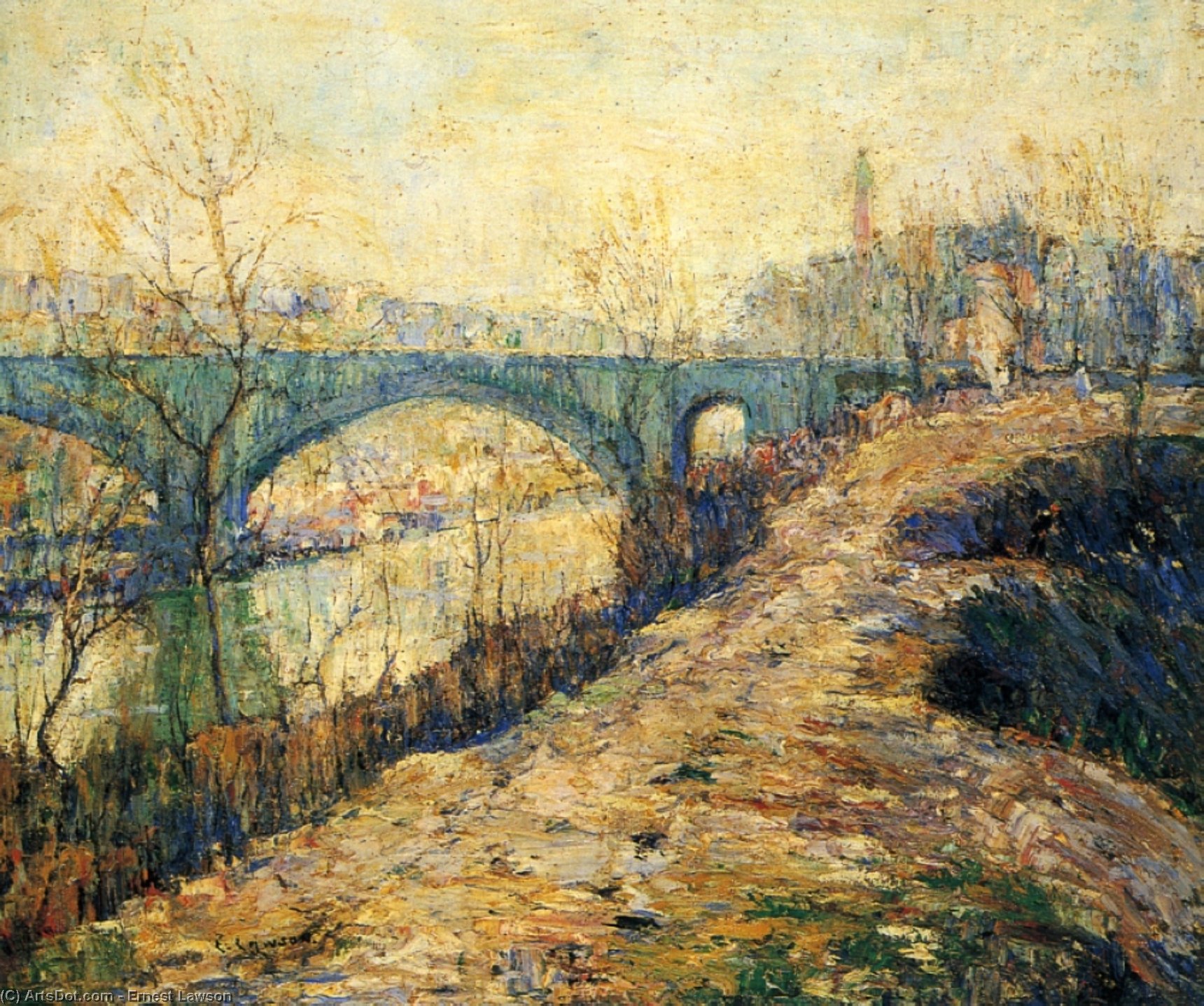 Wikioo.org - The Encyclopedia of Fine Arts - Painting, Artwork by Ernest Lawson - Washington Bridge