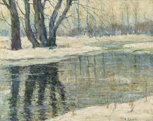 Wikioo.org - The Encyclopedia of Fine Arts - Painting, Artwork by Ernest Lawson - Winter Landscape