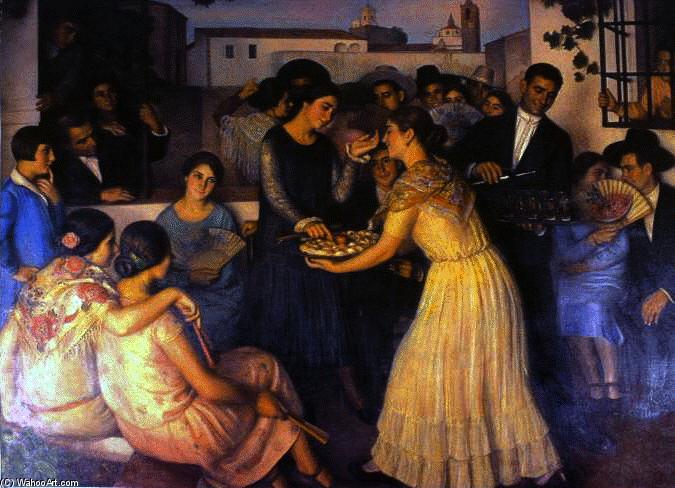 WikiOO.org - Encyclopedia of Fine Arts - Maleri, Artwork Eugenio Hermoso Martínez - La Fiesta 1