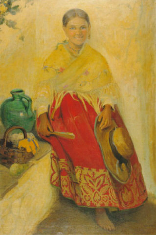 WikiOO.org - Encyclopedia of Fine Arts - Schilderen, Artwork Eugenio Hermoso Martínez - La niña llamada La Peseta