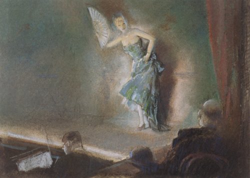 WikiOO.org - Encyclopedia of Fine Arts - Malba, Artwork Everett Shinn - Dancer With Fan