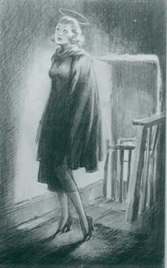 WikiOO.org - Encyclopedia of Fine Arts - Schilderen, Artwork Everett Shinn - Female Figure In Black Gown