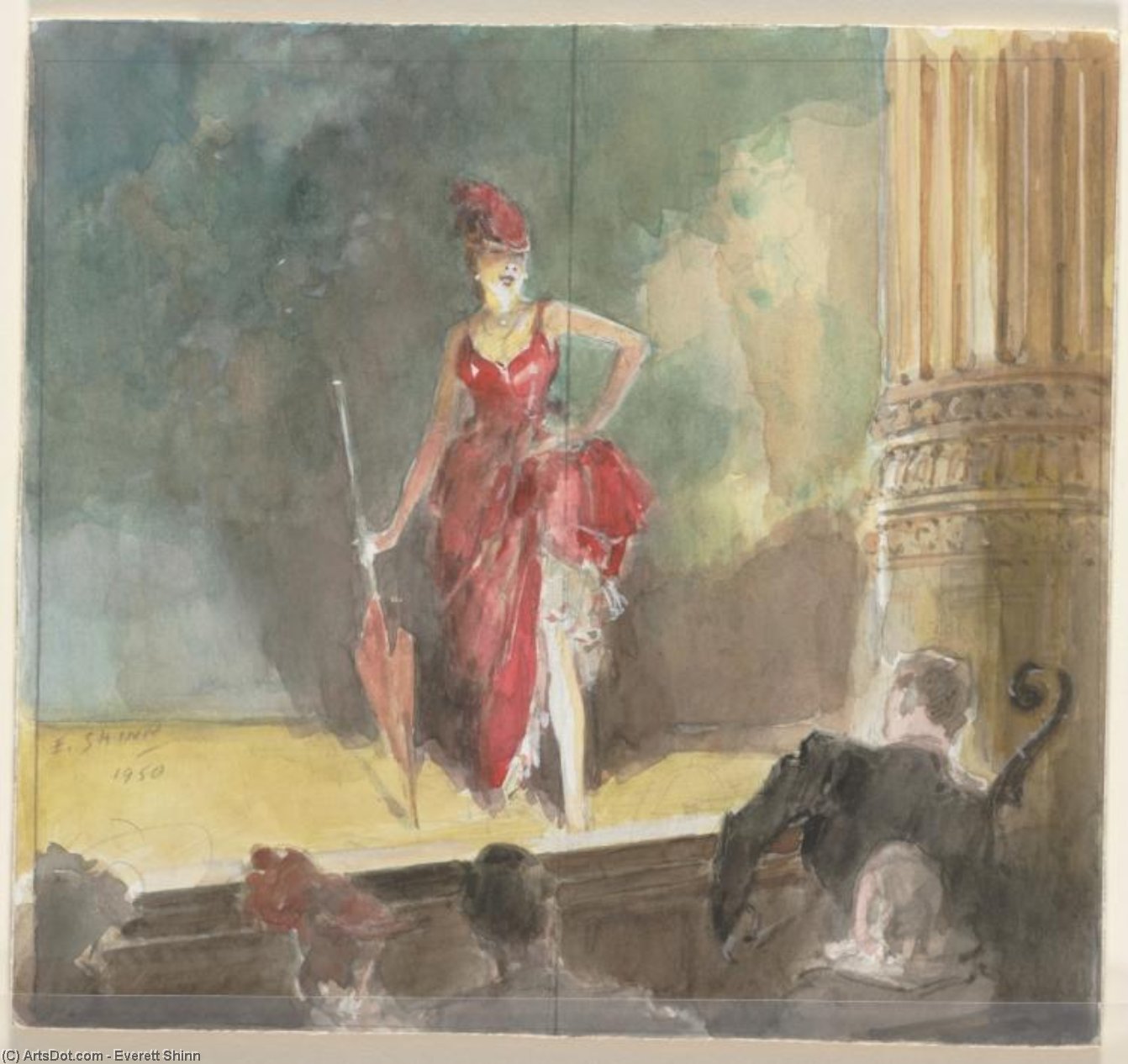Wikioo.org - The Encyclopedia of Fine Arts - Painting, Artwork by Everett Shinn - Little Theater
