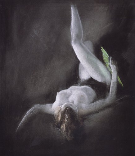 Wikioo.org - The Encyclopedia of Fine Arts - Painting, Artwork by Everett Shinn - Nude With Green Fan