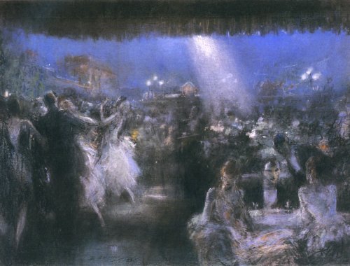 Wikioo.org - The Encyclopedia of Fine Arts - Painting, Artwork by Everett Shinn - Rooftop Cafe