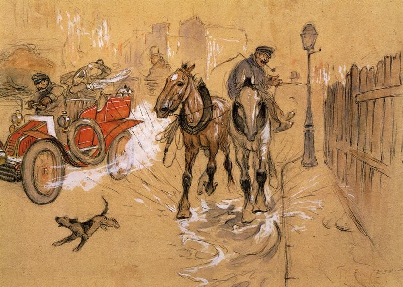 Wikioo.org - The Encyclopedia of Fine Arts - Painting, Artwork by Everett Shinn - The Mishap