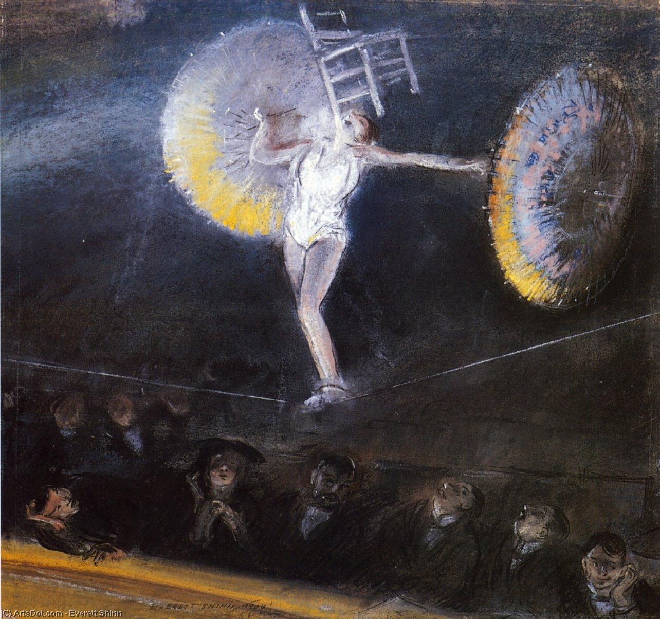 WikiOO.org - Encyclopedia of Fine Arts - Maleri, Artwork Everett Shinn - The Tightrope Walker