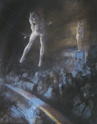 Wikioo.org - The Encyclopedia of Fine Arts - Painting, Artwork by Everett Shinn - Trapeze Artists Proctors Theatre