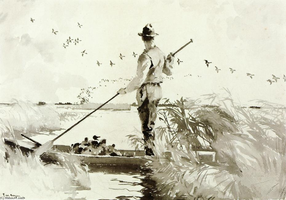 Wikioo.org – L'Encyclopédie des Beaux Arts - Peinture, Oeuvre de Frank Weston Benson - Dans le marais (alias Duck Hunting)