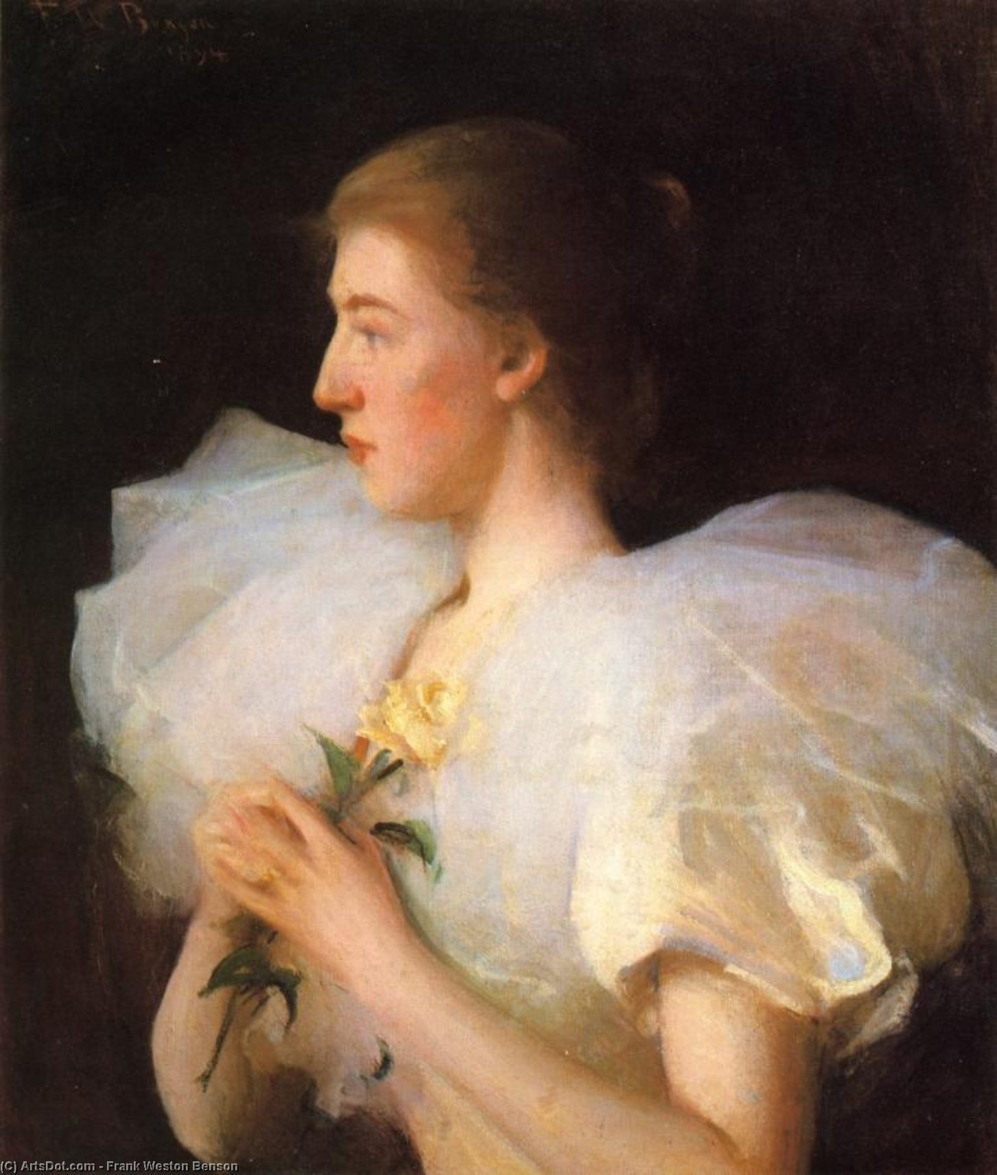 Wikioo.org - The Encyclopedia of Fine Arts - Painting, Artwork by Frank Weston Benson - Portrait of Emily Vanderbilt Binney