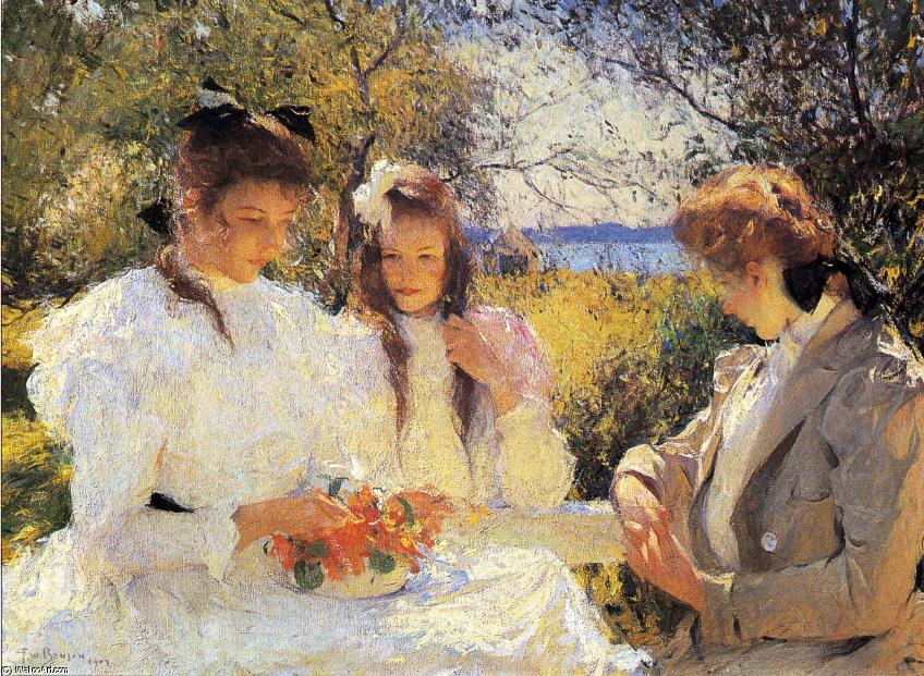 Wikioo.org - The Encyclopedia of Fine Arts - Painting, Artwork by Frank Weston Benson - Portrait of My Daughters