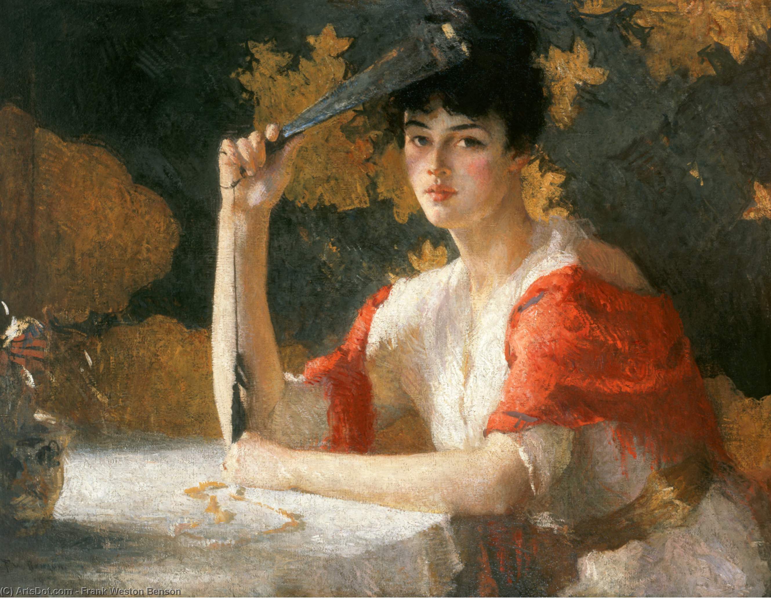 Wikioo.org - The Encyclopedia of Fine Arts - Painting, Artwork by Frank Weston Benson - Red and Gold