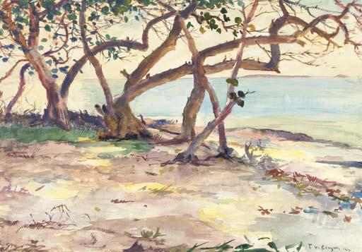 Wikioo.org - The Encyclopedia of Fine Arts - Painting, Artwork by Frank Weston Benson - The Beach Looking West