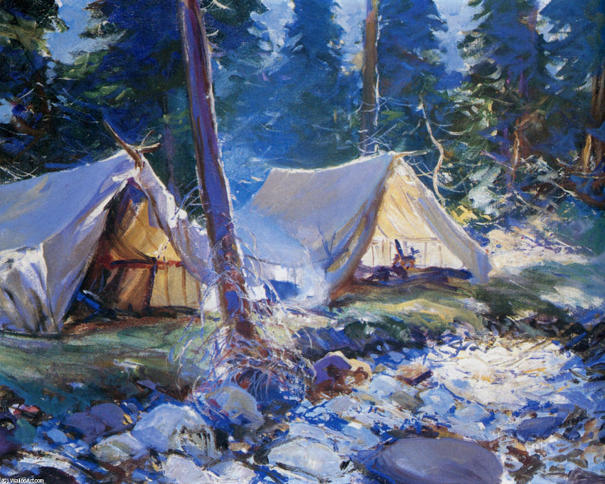 Wikioo.org - The Encyclopedia of Fine Arts - Painting, Artwork by Frank Weston Benson - The Camp