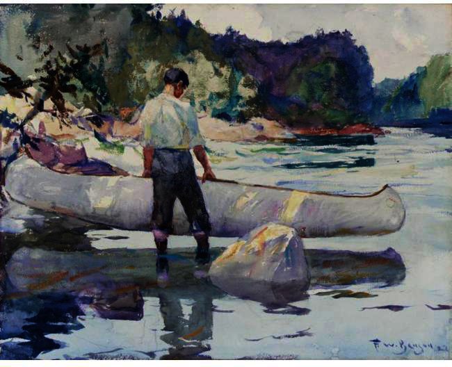 Wikioo.org - The Encyclopedia of Fine Arts - Painting, Artwork by Frank Weston Benson - The White Canoe