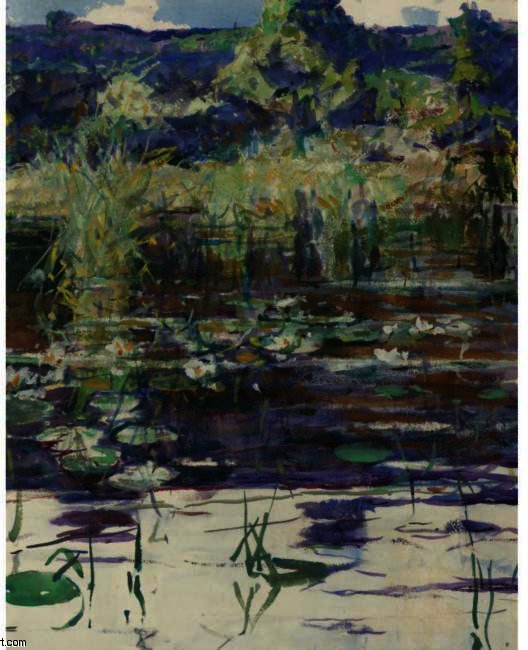 Wikioo.org - Bách khoa toàn thư về mỹ thuật - Vẽ tranh, Tác phẩm nghệ thuật Frank Weston Benson - Waterlillies
