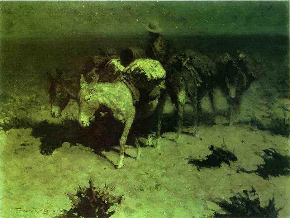Wikioo.org - The Encyclopedia of Fine Arts - Painting, Artwork by Frederic Remington - A Pack Train