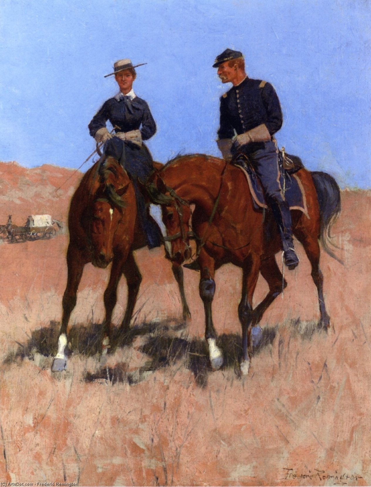 Wikioo.org - The Encyclopedia of Fine Arts - Painting, Artwork by Frederic Remington - Belle McKeever and Lt. Edgar Wheelock