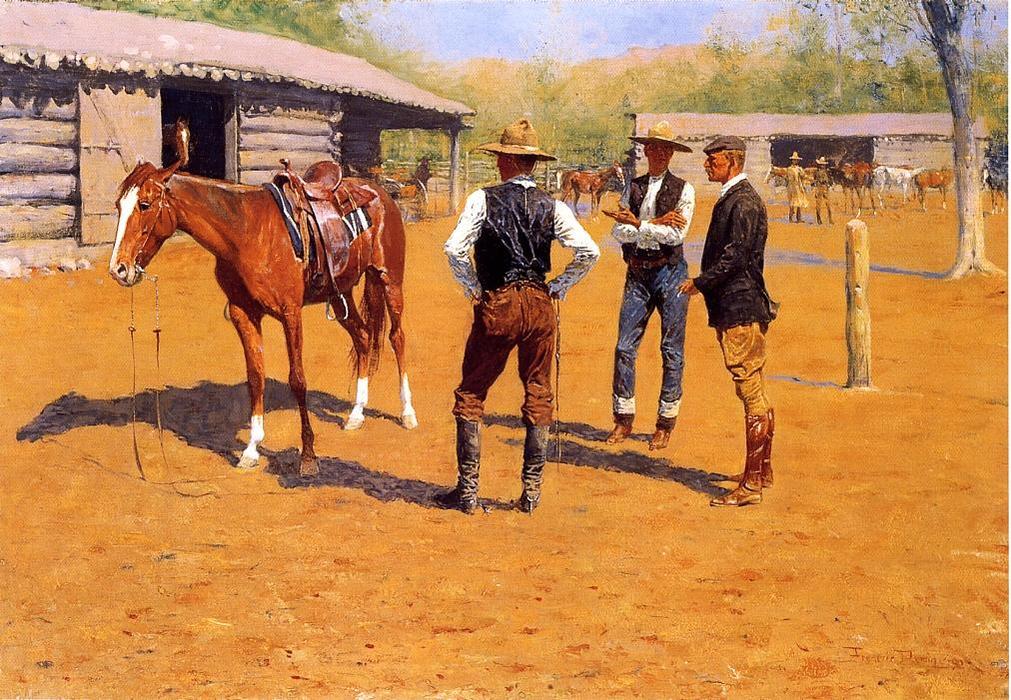 Wikioo.org - The Encyclopedia of Fine Arts - Painting, Artwork by Frederic Remington - Buying Polo Ponies in the West