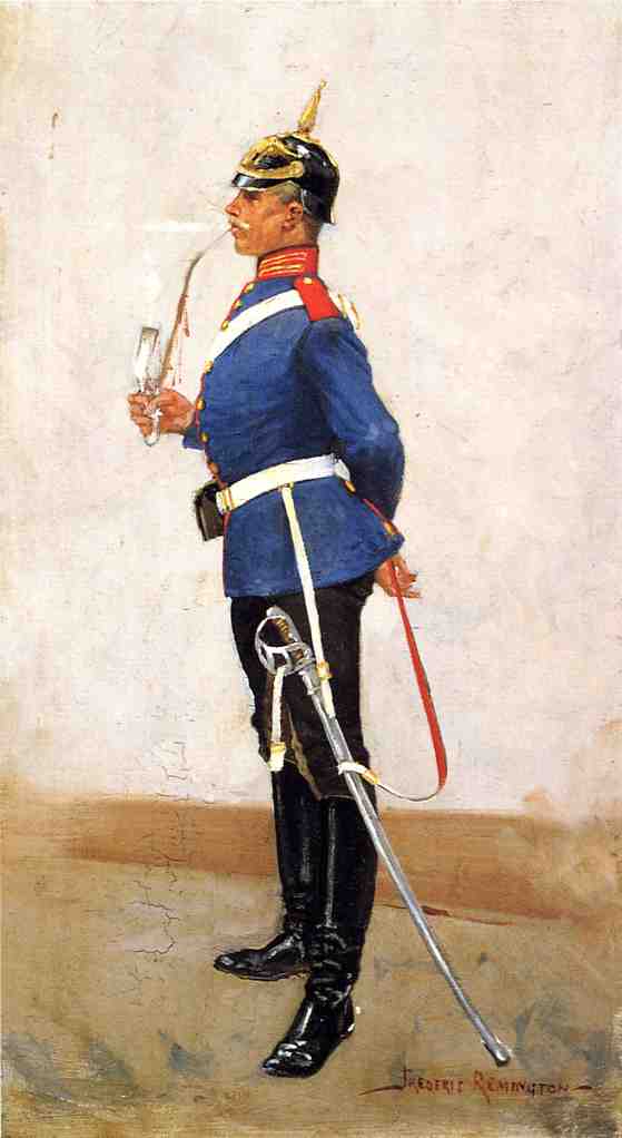 Wikioo.org - Encyklopedia Sztuk Pięknych - Malarstwo, Grafika Frederic Remington - Infantry Officer, Full Dress