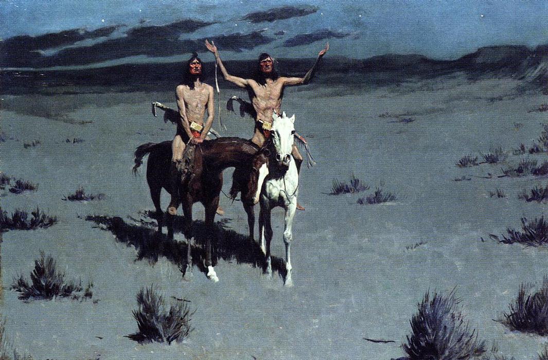 Wikioo.org - The Encyclopedia of Fine Arts - Painting, Artwork by Frederic Remington - Pretty Mother of the Night