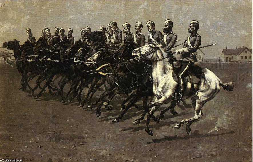 WikiOO.org - 백과 사전 - 회화, 삽화 Frederic Remington - The Canadian Mounted Police on a 'Musical Ride'
