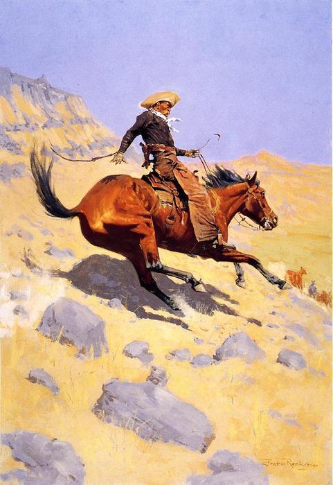 Wikioo.org - The Encyclopedia of Fine Arts - Painting, Artwork by Frederic Remington - The Cowboy