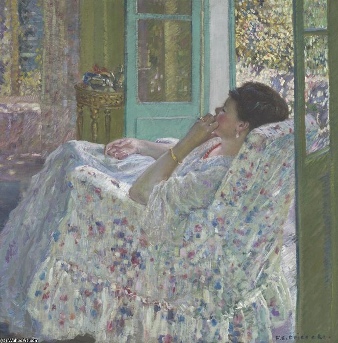 Wikioo.org - The Encyclopedia of Fine Arts - Painting, Artwork by Frederick Carl Frieseke - Afternoon - Yellow Room