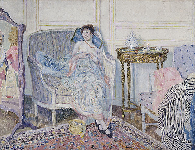Wikioo.org - The Encyclopedia of Fine Arts - Painting, Artwork by Frederick Carl Frieseke - In the Boudoir