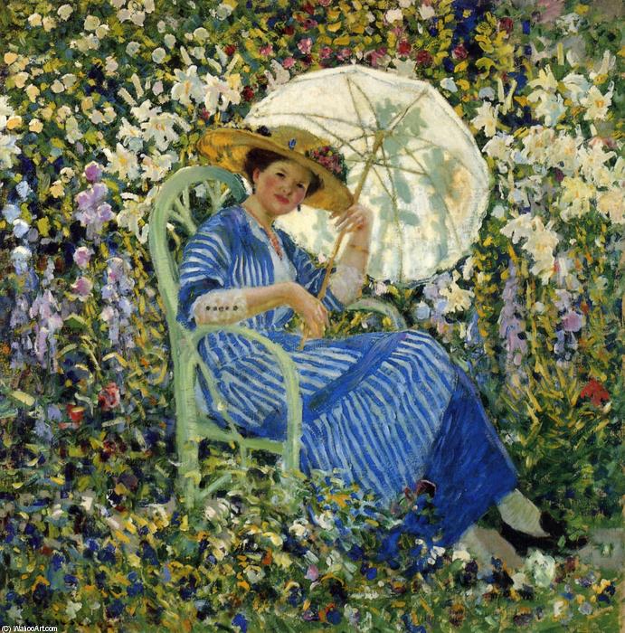 Wikioo.org - The Encyclopedia of Fine Arts - Painting, Artwork by Frederick Carl Frieseke - In The Garden, Giverny