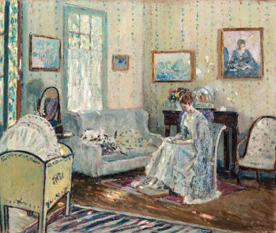 Wikioo.org - The Encyclopedia of Fine Arts - Painting, Artwork by Frederick Carl Frieseke - In the Nursery