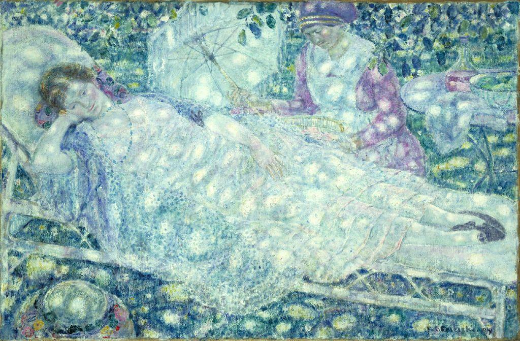 Wikioo.org - The Encyclopedia of Fine Arts - Painting, Artwork by Frederick Carl Frieseke - La Chaise Longue
