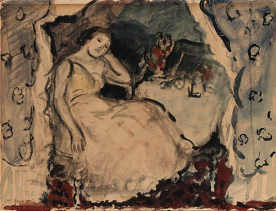 WikiOO.org - Enciklopedija dailės - Tapyba, meno kuriniai Frederick Carl Frieseke - Lady Sitting