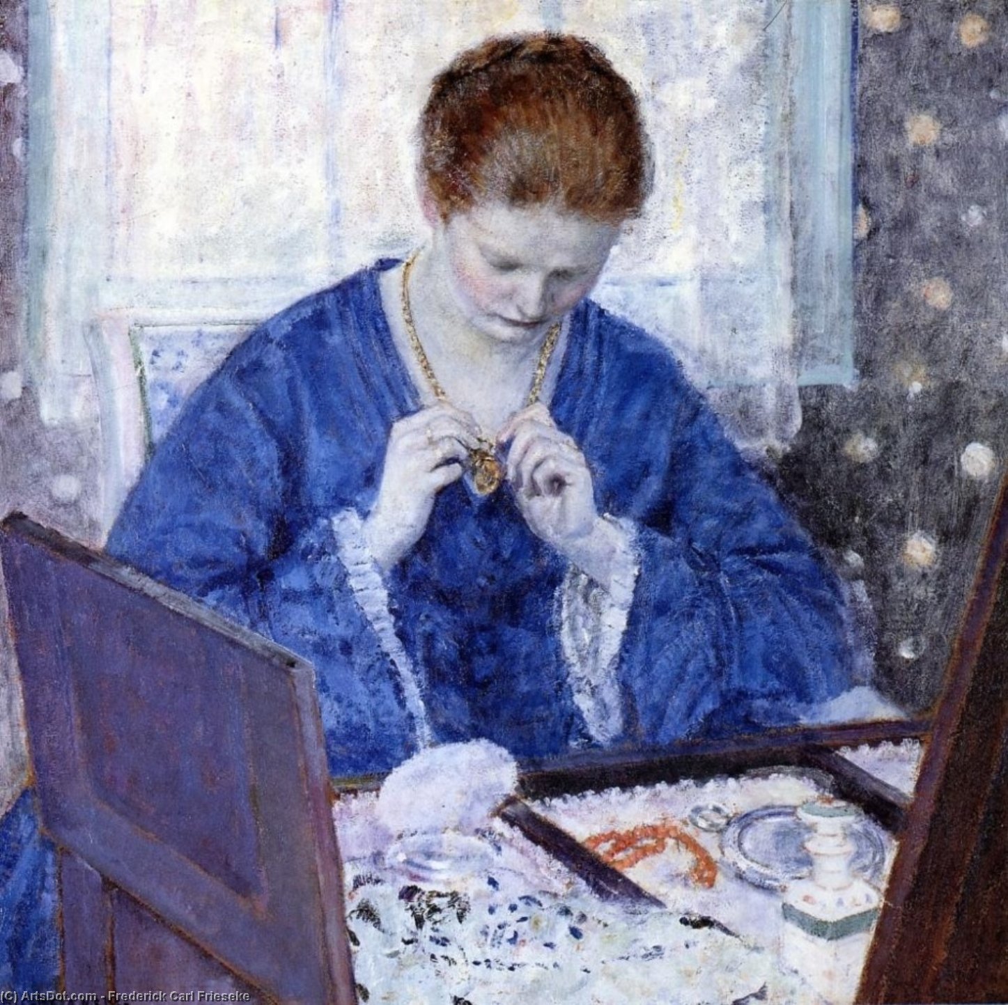 Wikioo.org - The Encyclopedia of Fine Arts - Painting, Artwork by Frederick Carl Frieseke - The Gold Locket
