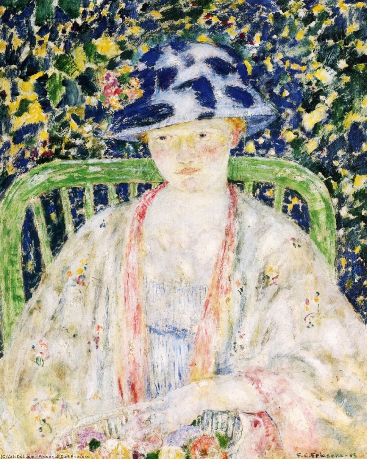 Wikioo.org - The Encyclopedia of Fine Arts - Painting, Artwork by Frederick Carl Frieseke - The Green Chair